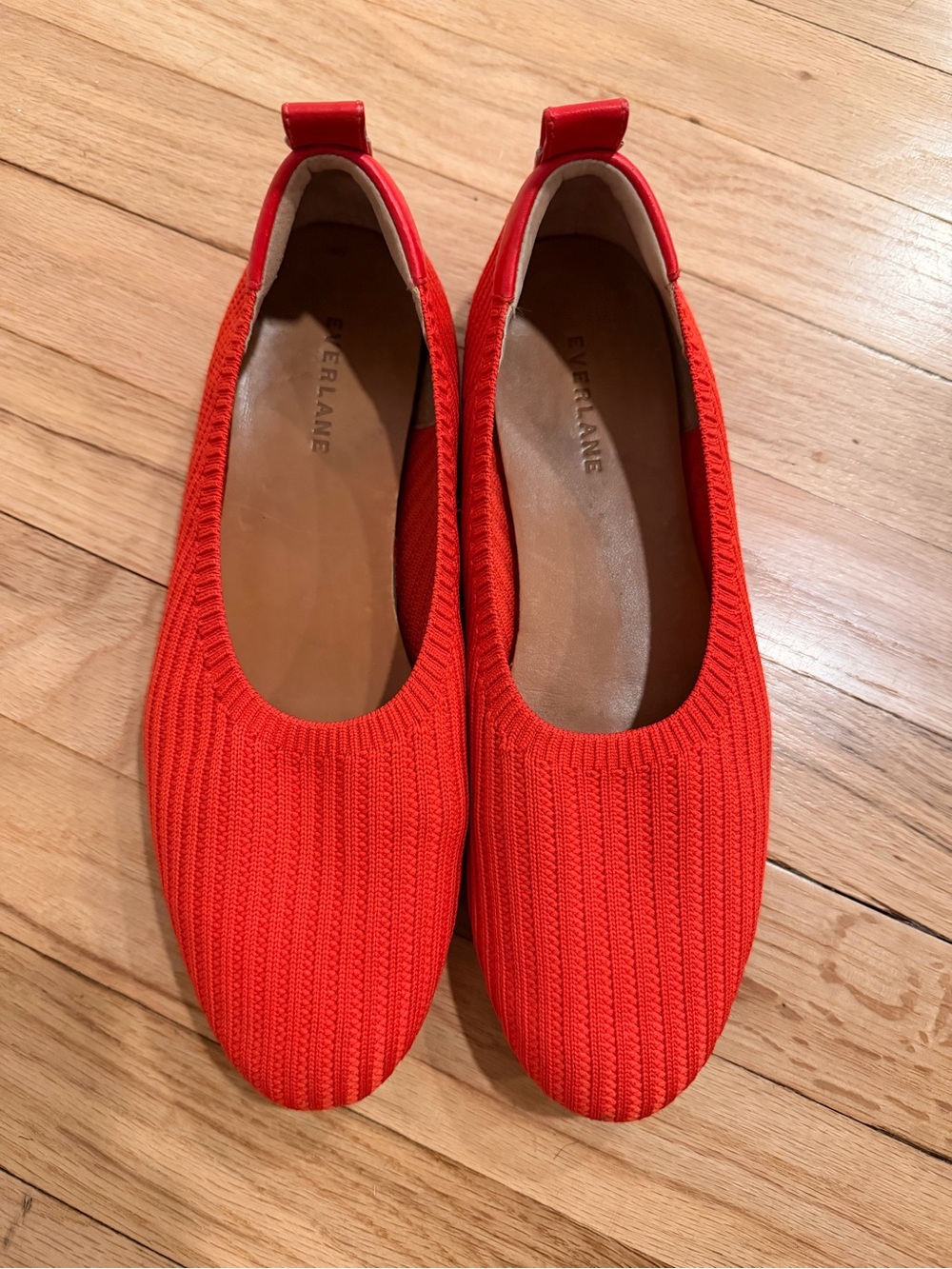 Everlane Women's Day Glove Red Knit Ballet Flats